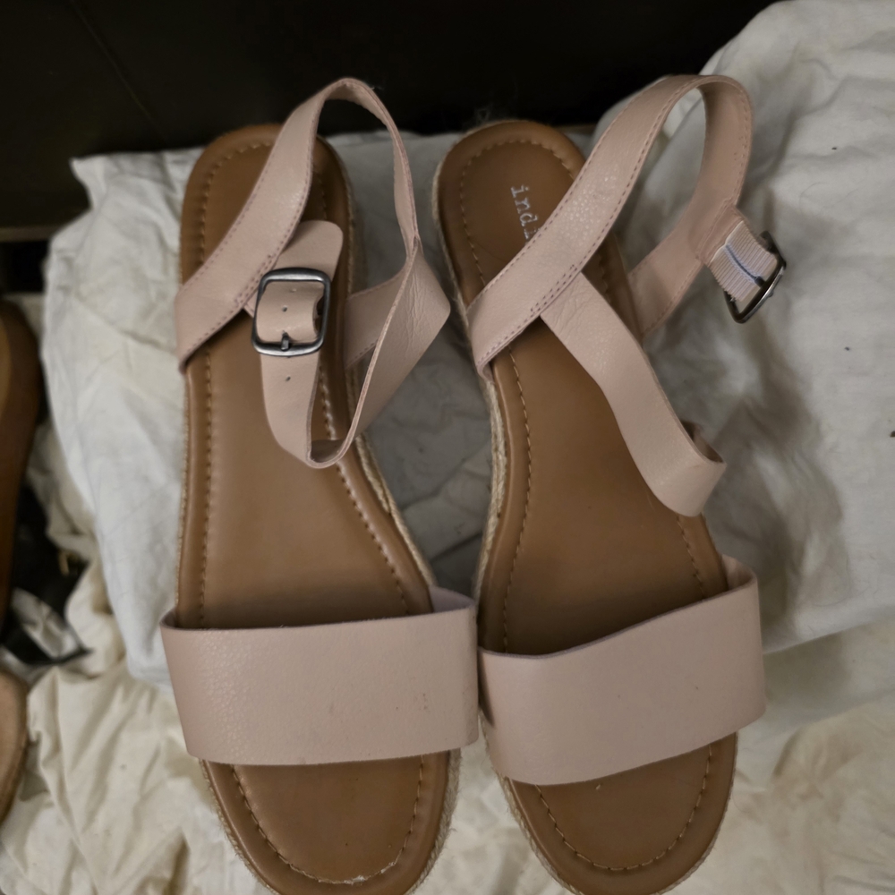 Indigo Blush Pink Slingback Sandals